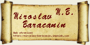 Miroslav Baračanin vizit kartica